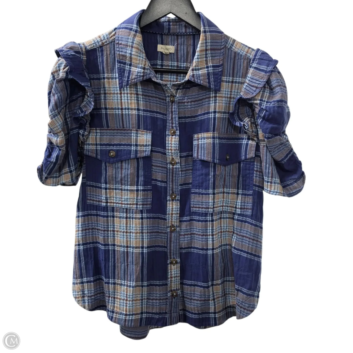 Top Short Sleeve Basic By Pilcro In Blue, Size: M