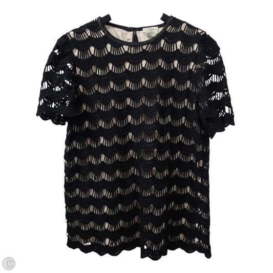 Top Short Sleeve Designer By Kate Spade In Black, Size: 4