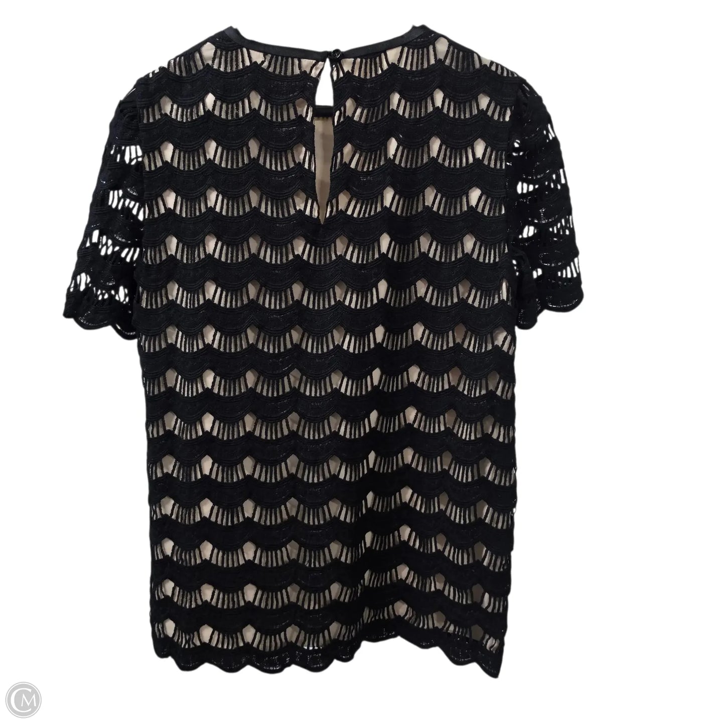 Top Short Sleeve Designer By Kate Spade In Black, Size: 4
