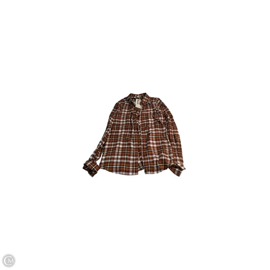 Top Long Sleeve Basic By Beachlunchlounge In Plaid Pattern, Size: M