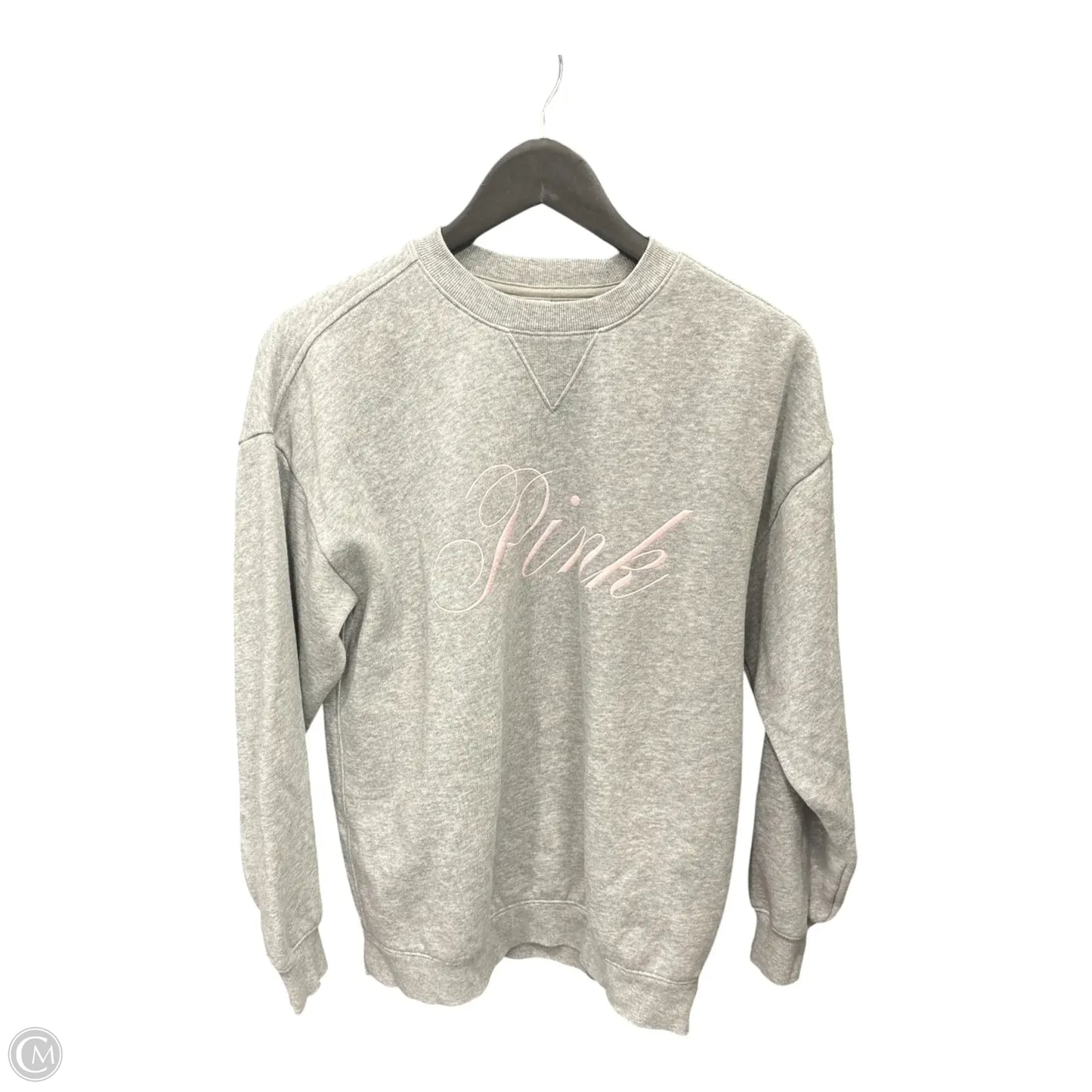 Sweatshirt Crewneck By Pink In Grey, Size: S
