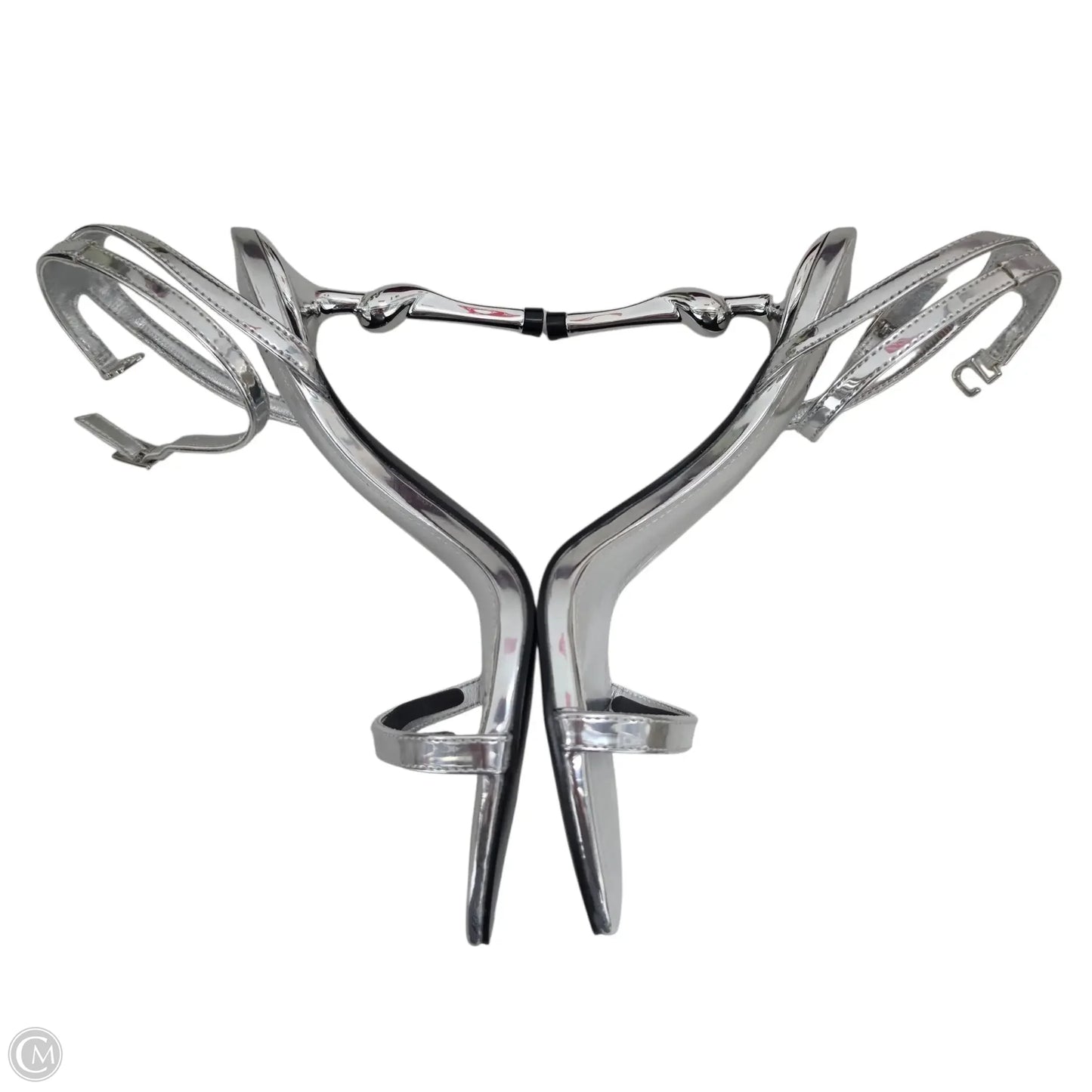 Sandals Heels Stiletto By Clothes Mentor In Silver, Size: 6