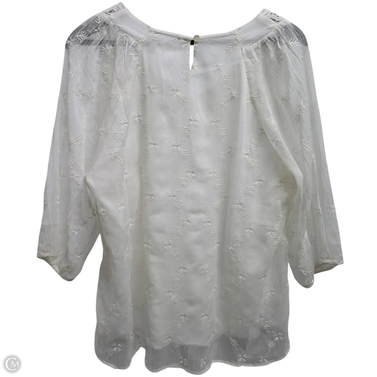 Top Long Sleeve Basic By Soft Surroundings In Cream, Size: Mp