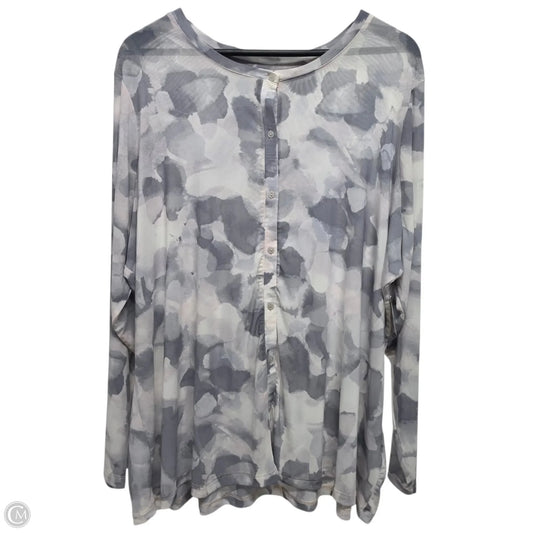 Top Long Sleeve Basic By Logo In Grey, Size: 3x