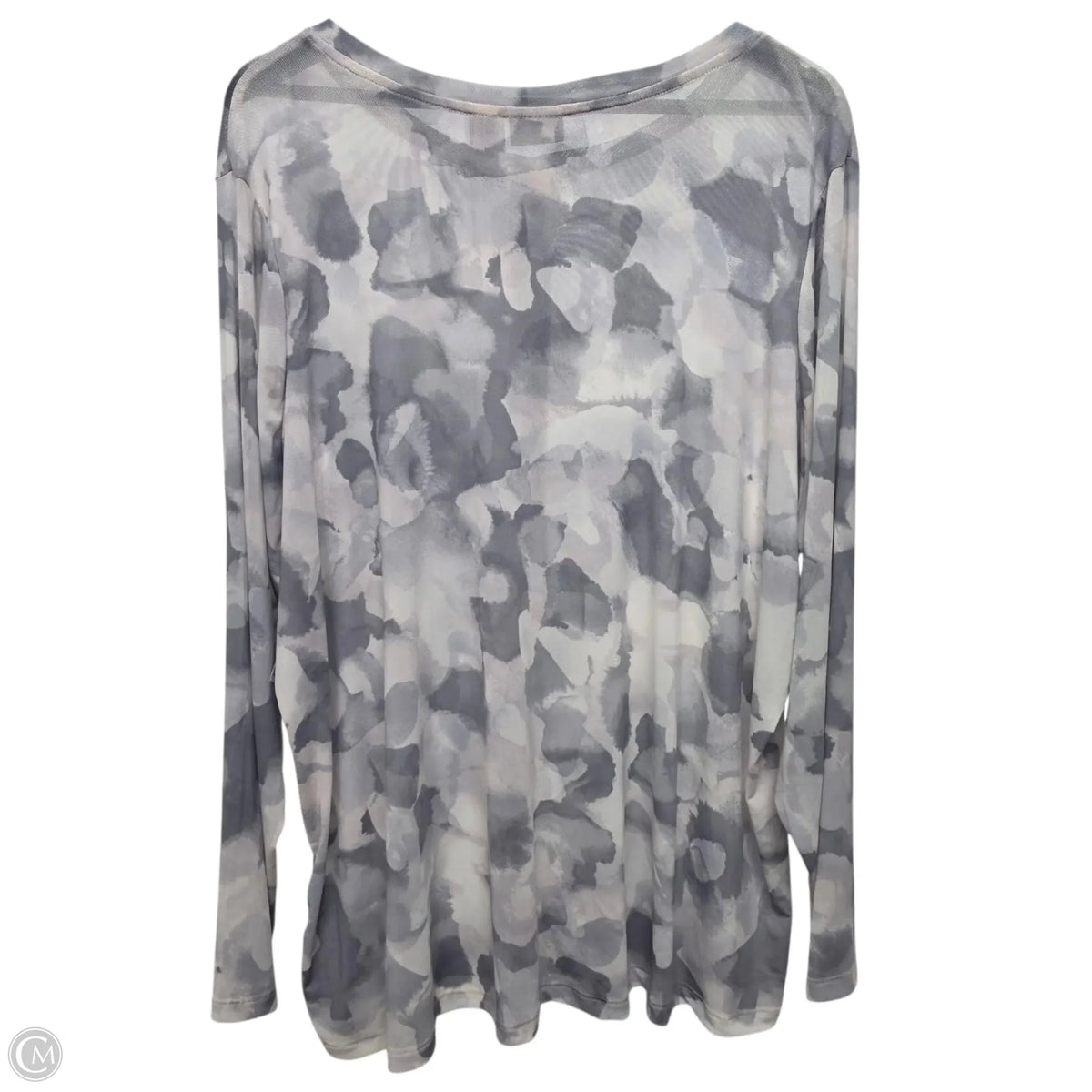 Top Long Sleeve Basic By Logo In Grey, Size: 3x