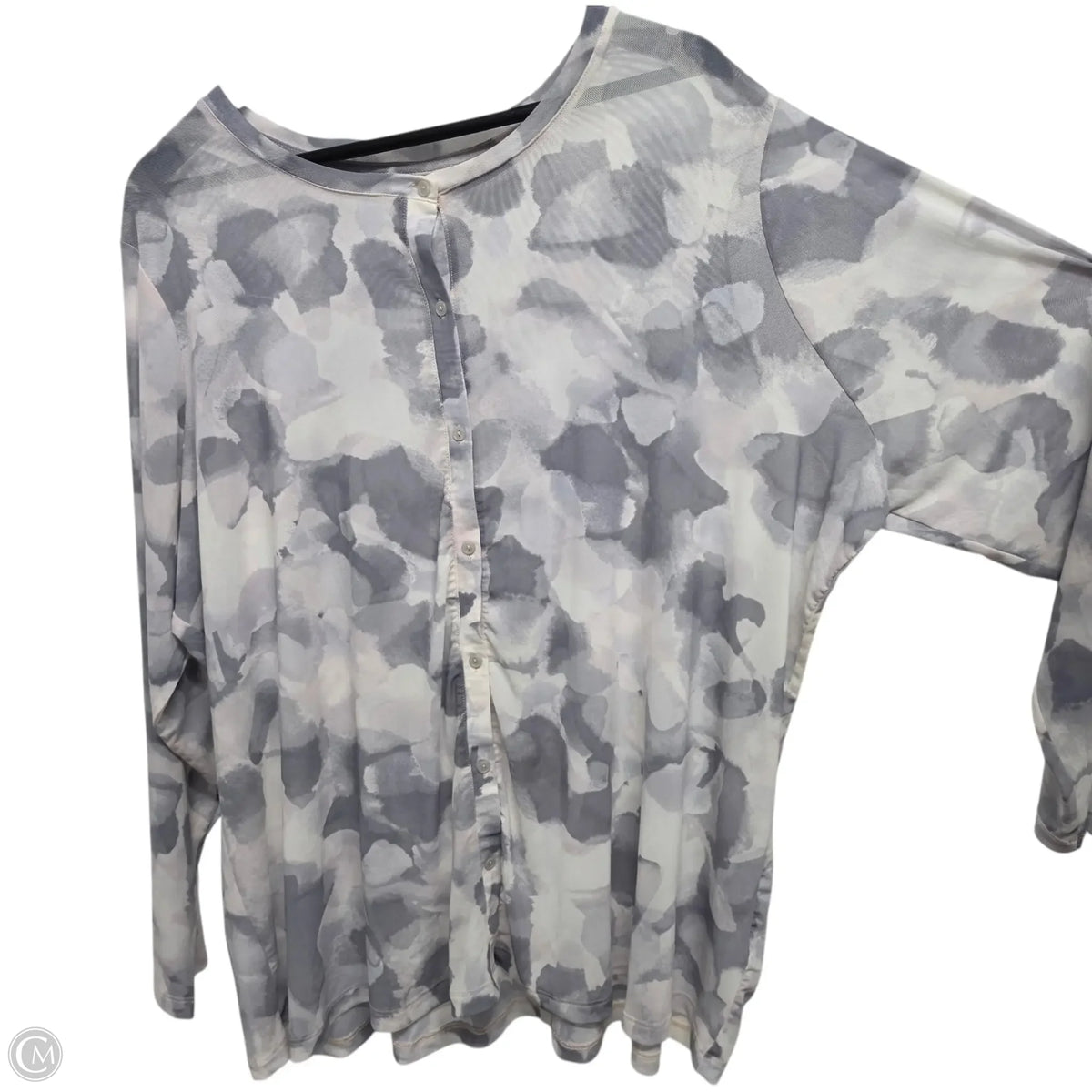 Top Long Sleeve Basic By Logo In Grey, Size: 3x