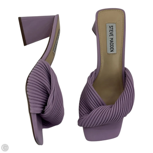 Sandals Heels Block By Steve Madden In Purple, Size: 6.5