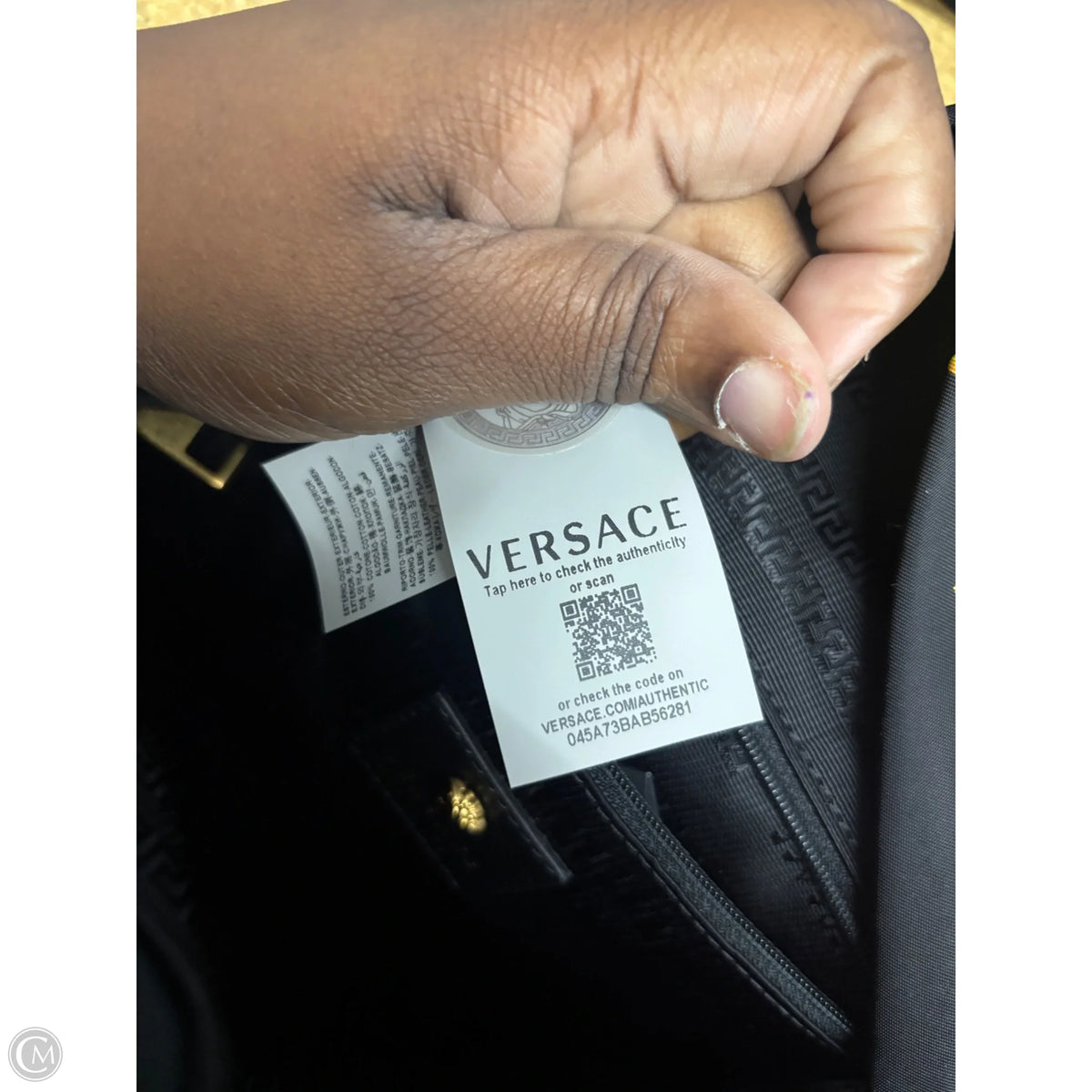 Backpack Luxury Designer By Versace, Size: Medium
