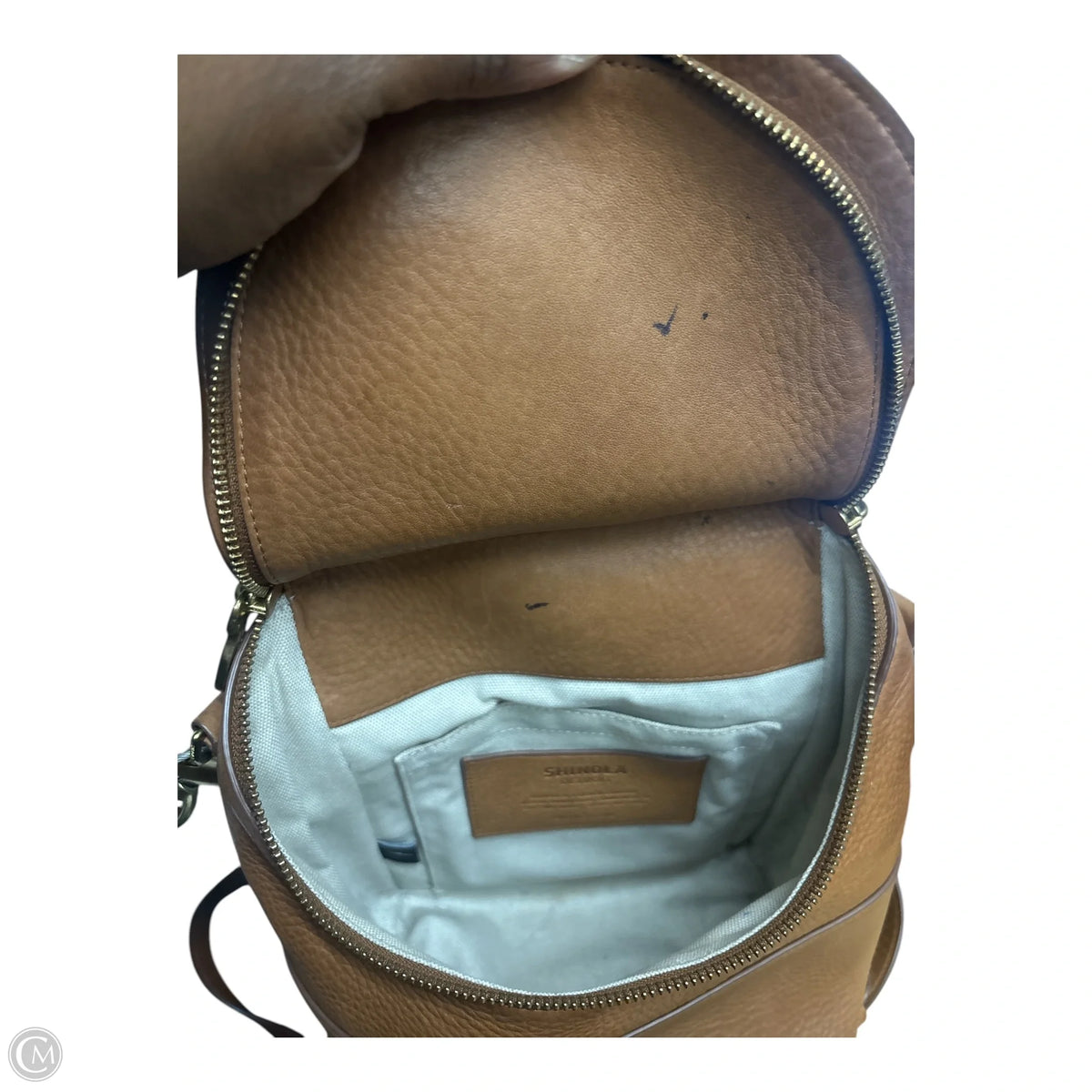 Handbag/Backpack Leather By SHINOLA, Size: Medium
