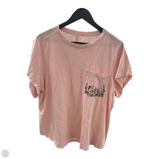 Top Short Sleeve Basic By Pilcro In Pink, Size: 1x
