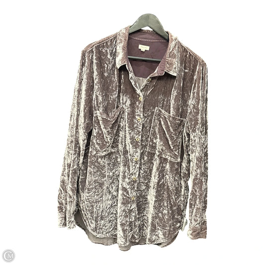 Top Long Sleeve Basic By Pilcro In Purple, Size: Xl