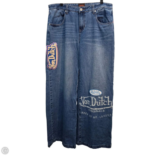 Jeans Wide Leg By Von Dutch In Blue, Size: 12