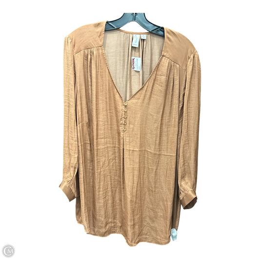 Top Long Sleeve Basic By Joie In Orange, Size: 2x