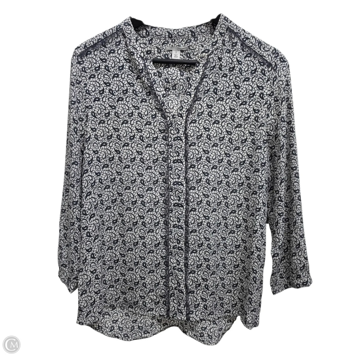 Halogen Long Sleeve Top In Black & White, Size: Mp