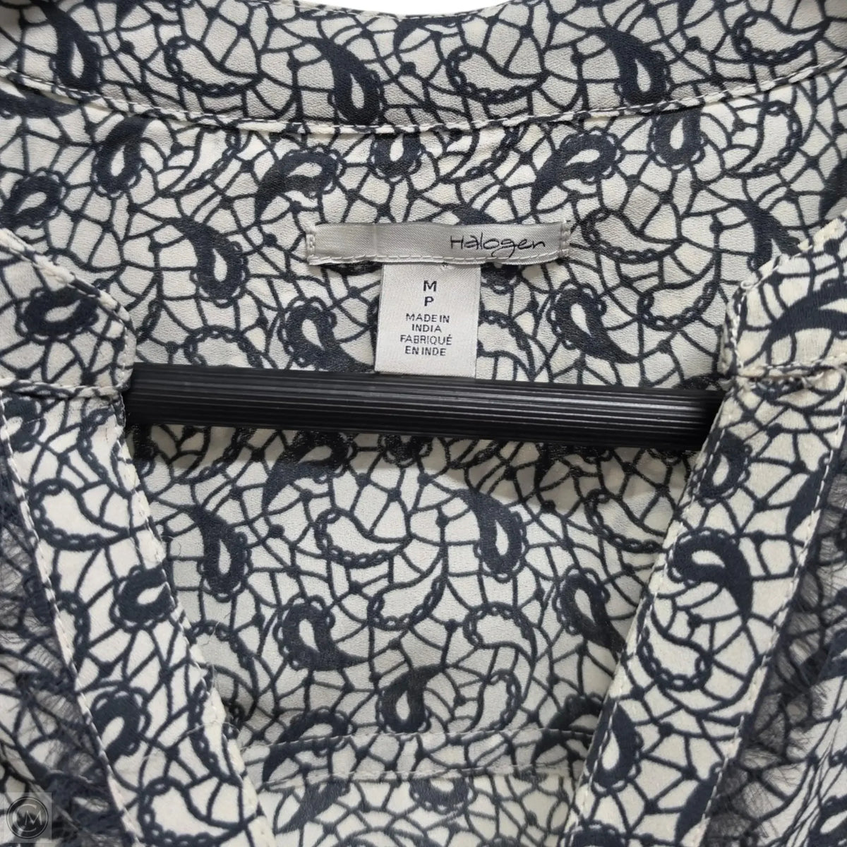 Halogen Long Sleeve Top In Black & White, Size: Mp