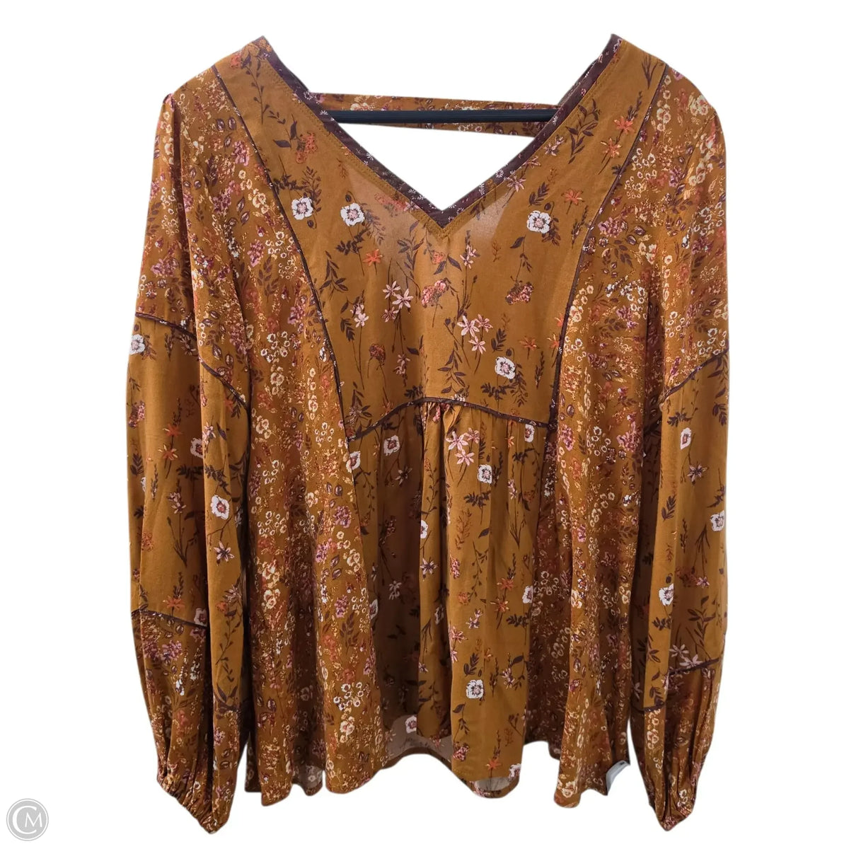 Maurices Long Sleeve Top In Orange, Size: S