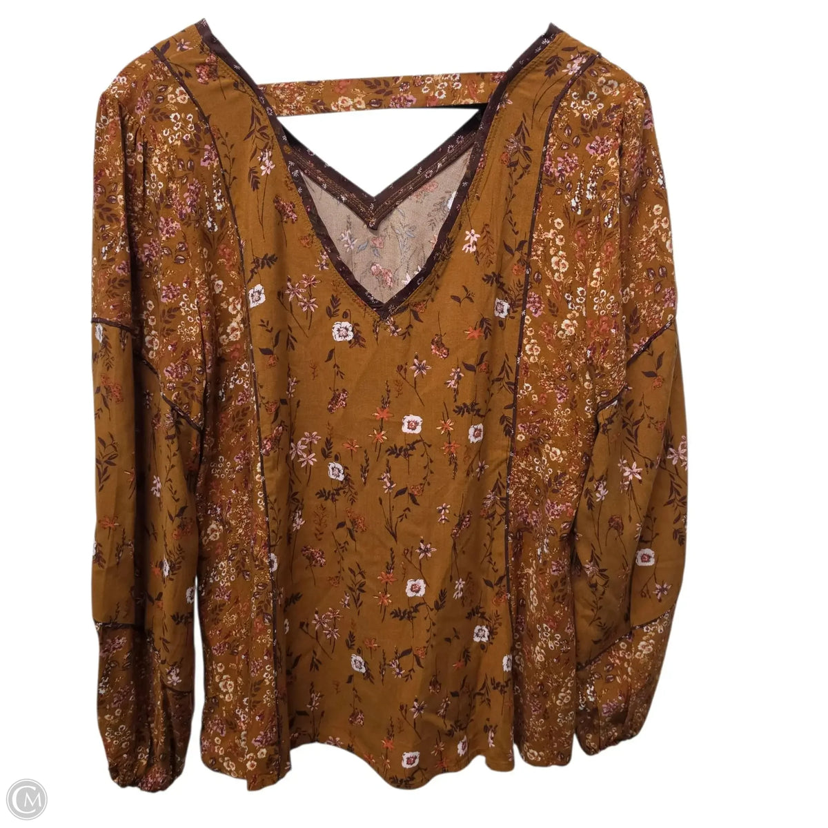 Maurices Long Sleeve Top In Orange, Size: S