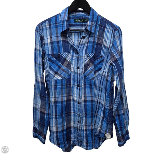 Top Long Sleeve Basic By Lauren By Ralph Lauren In Blue, Size: M