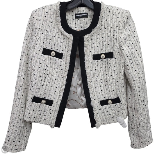Blazer Designer By Karl Lagerfeld In White, Size: 4
