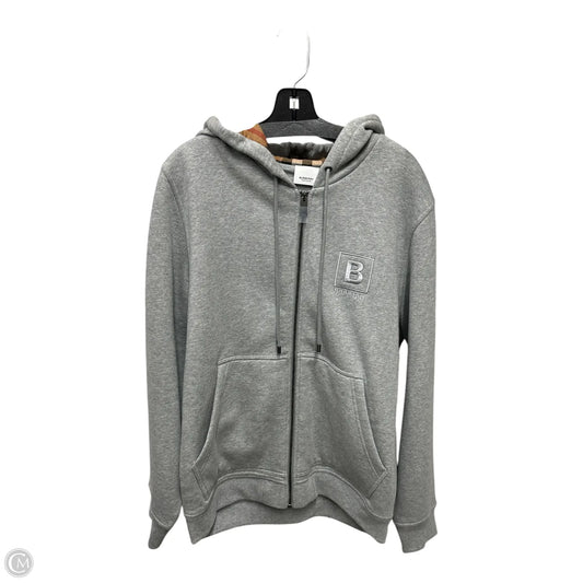 Sweatshirt Luxury Designer By Burberry In Grey, Size: Xl