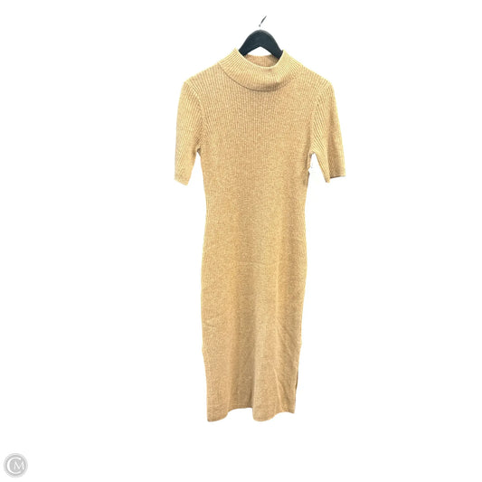 Magaschoni Cashmere Sweater Dress In Tan, Size: M