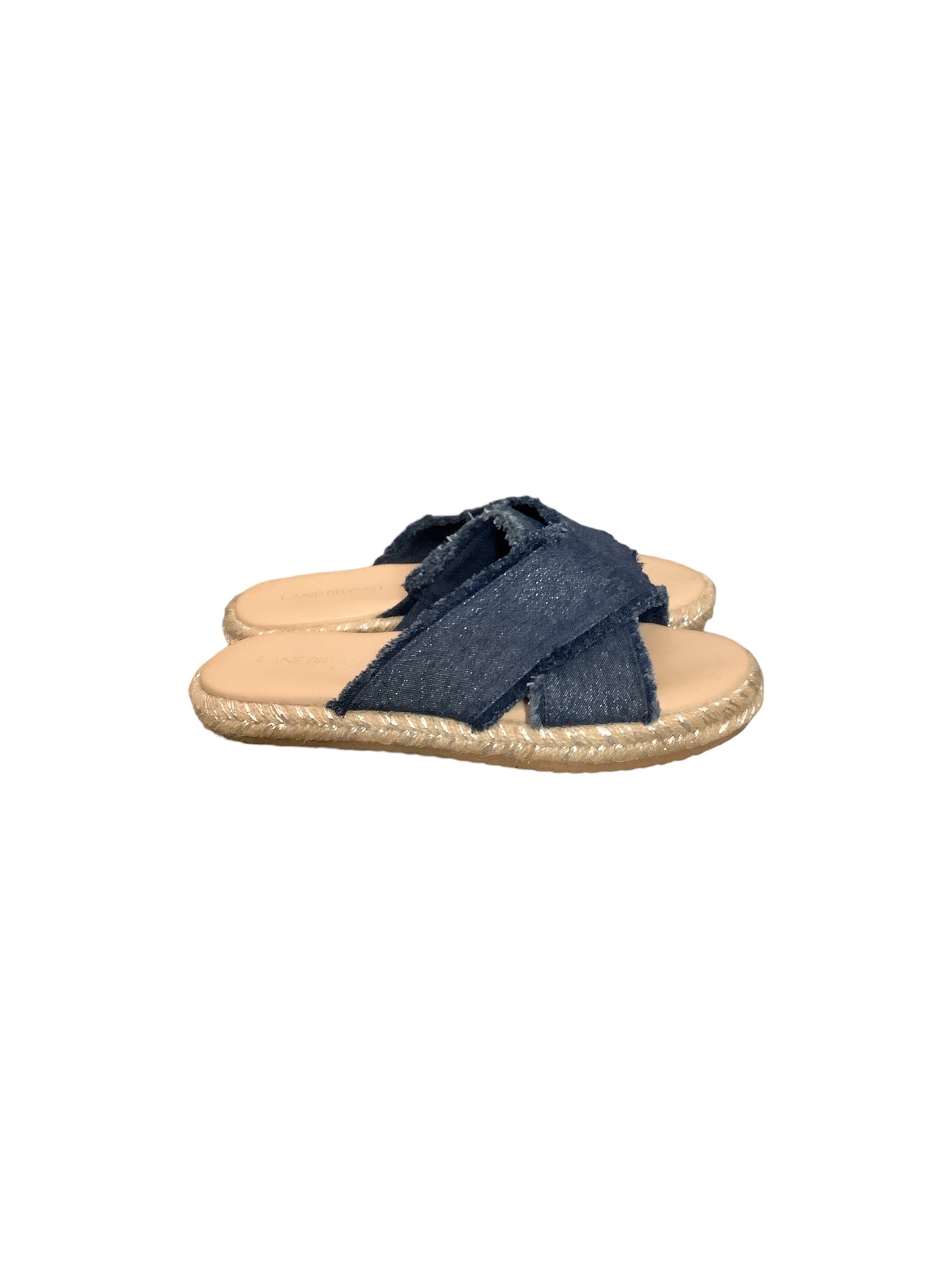 Blue Denim Sandals Flats Lane Bryant, Size 7