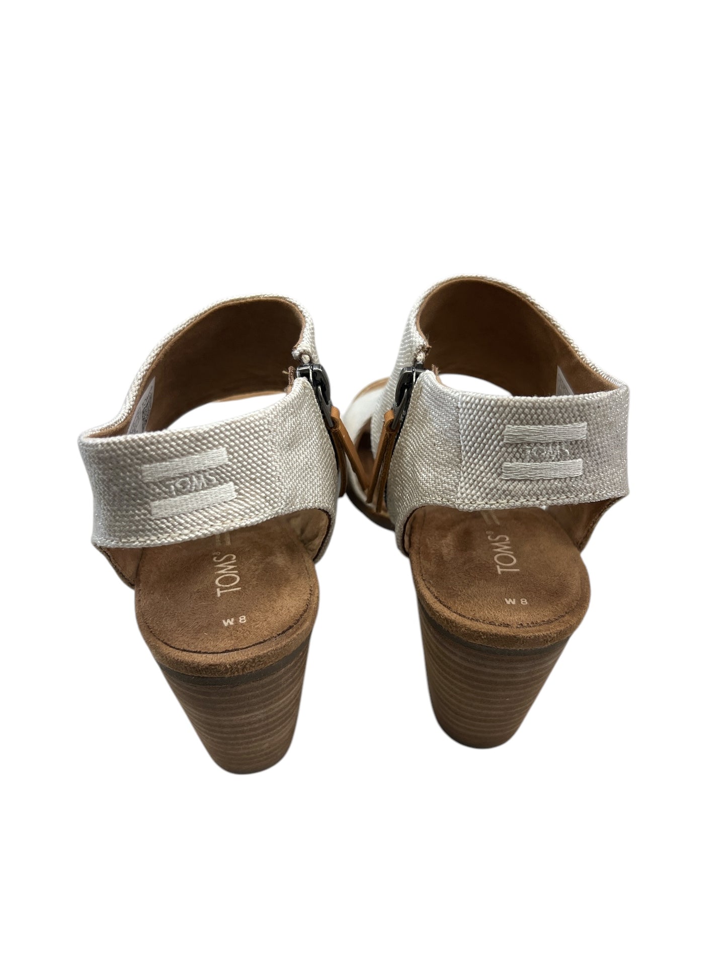 Sandals Heels Block By Toms In Cream, Size: 8