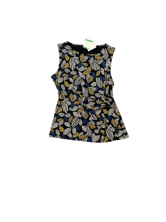 Top Sleeveless Basic By Anne Klein In Blue & Gold, Size: L