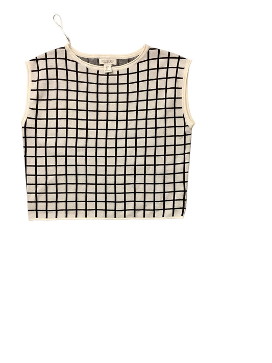 Top Short Sleeve Basic By Rachel Zoe In Checkered Pattern, Size: L