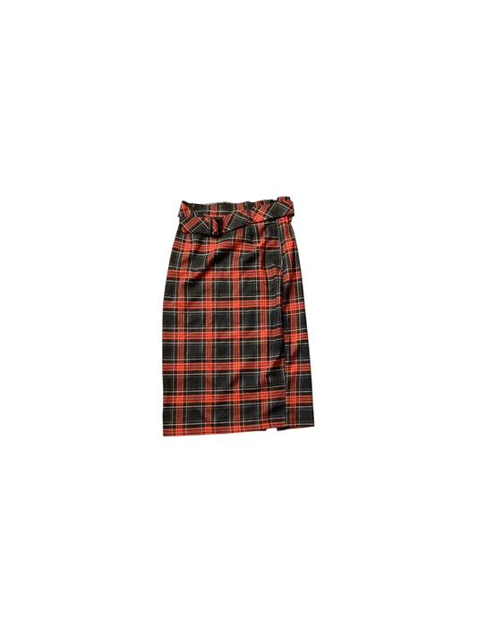 Skirt Midi By Zara In Plaid Pattern, Size: L