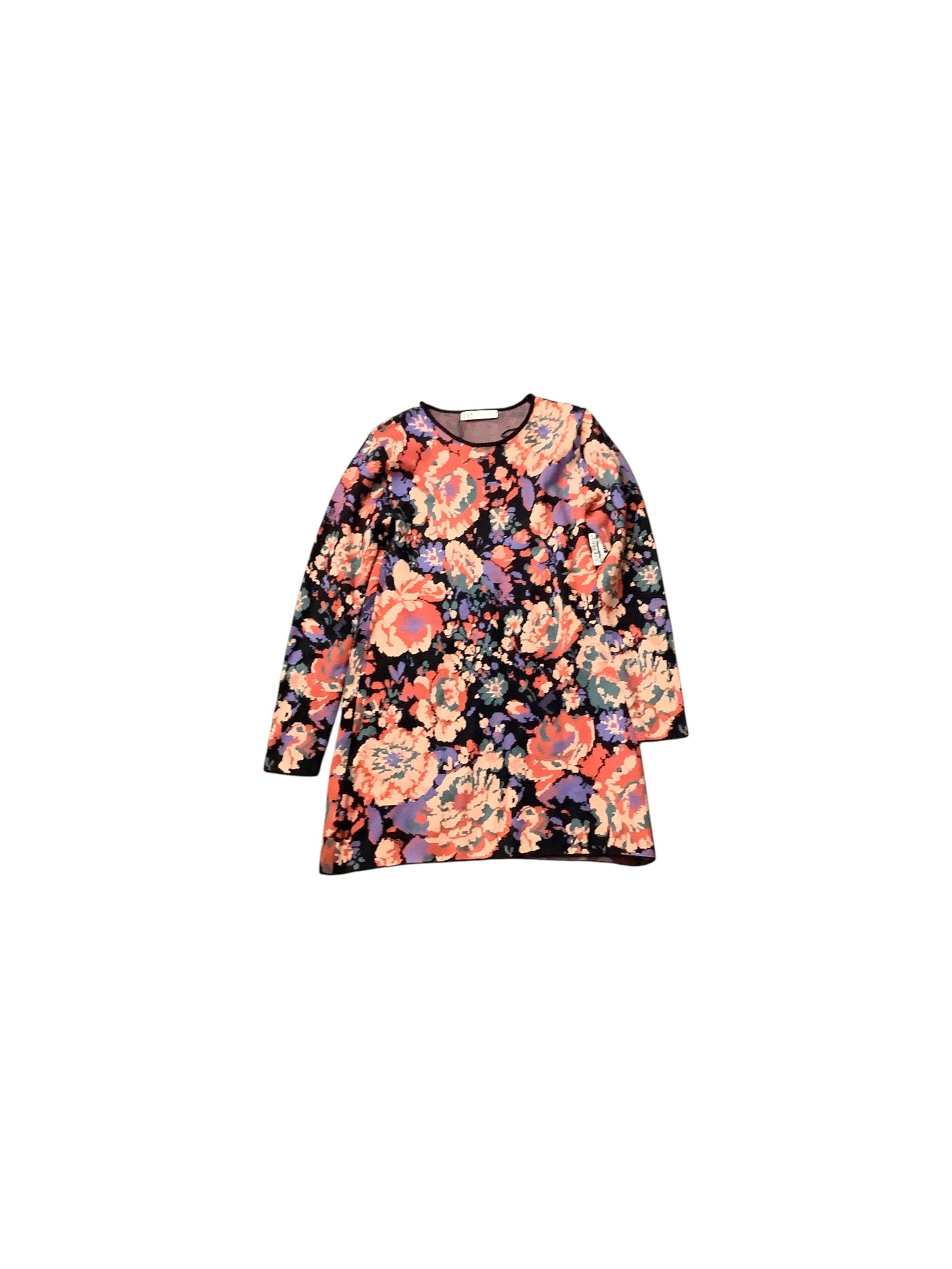 Dress Sweater By Zara In Floral Print, Size: L