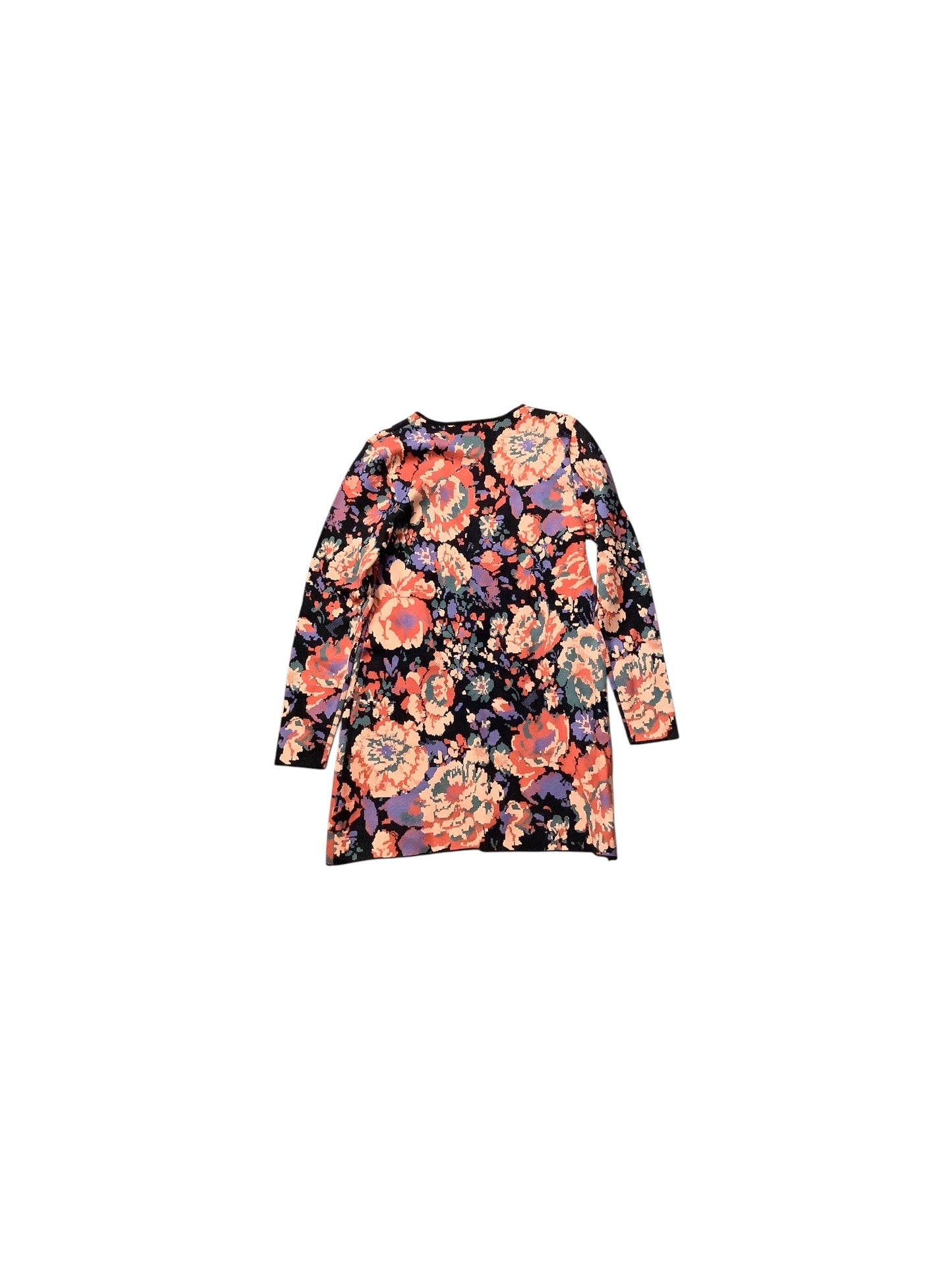 Dress Sweater By Zara In Floral Print, Size: L