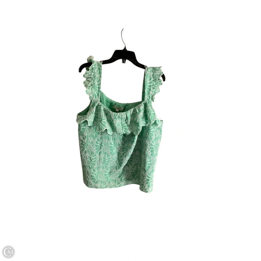 Top Sleeveless By Loft In Green, Size: Xl