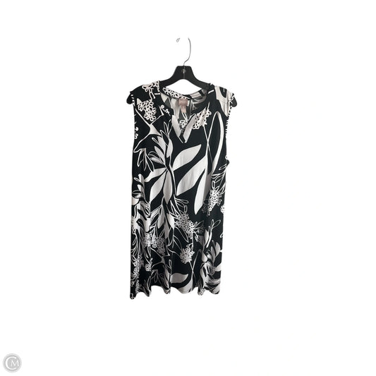 Dress Casual Midi By Chicos In Black & White, Size: L