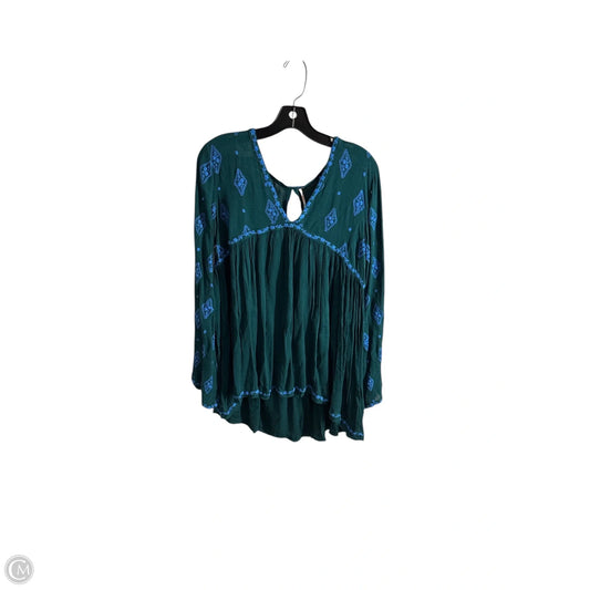 Top Long Sleeve By Free People In Blue & Green, Size: S