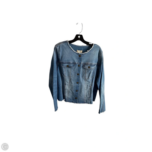 Jacket Denim By Logo In Blue Denim, Size: 12