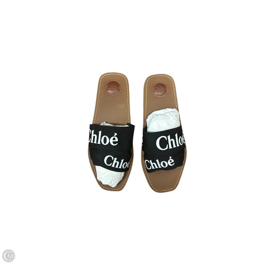 Sandals Luxury Designer By Chloe In Black, Size: 11