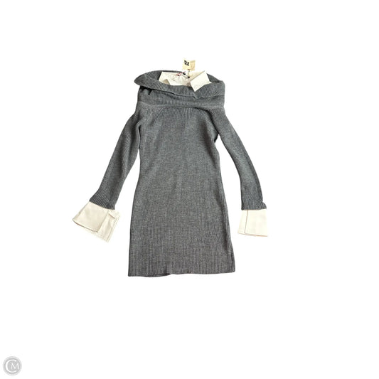 Dress Sweater By Cma In Grey & White, Size: L