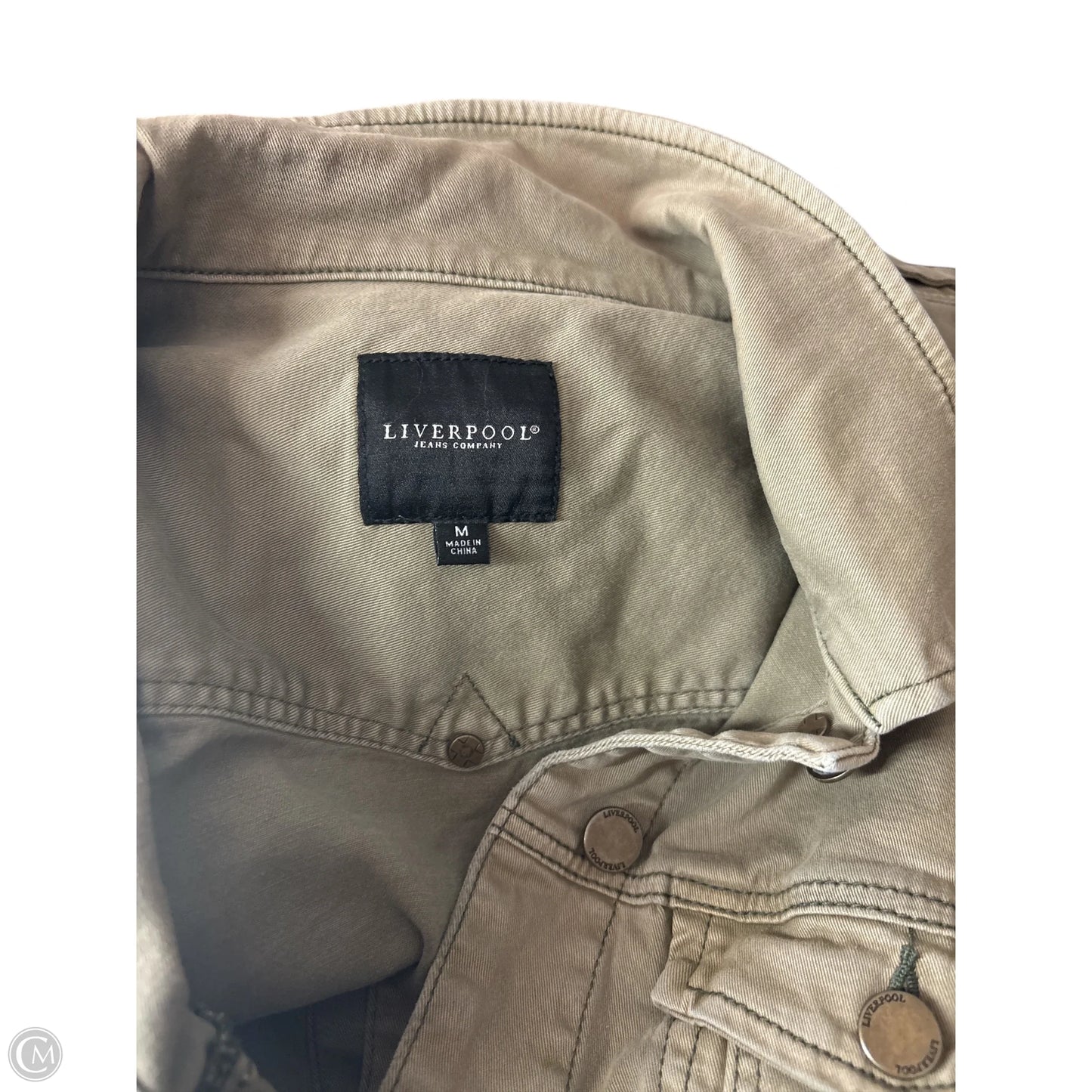 Jacket Denim By Liverpool In Tan, Size: M
