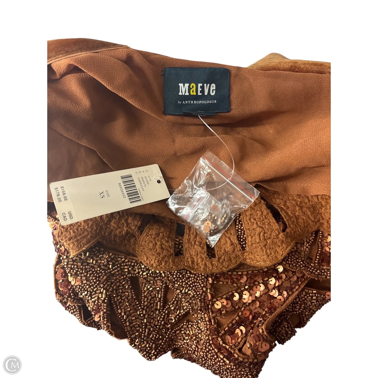 Top Sleeveless By Maeve In Copper, Size: Xs