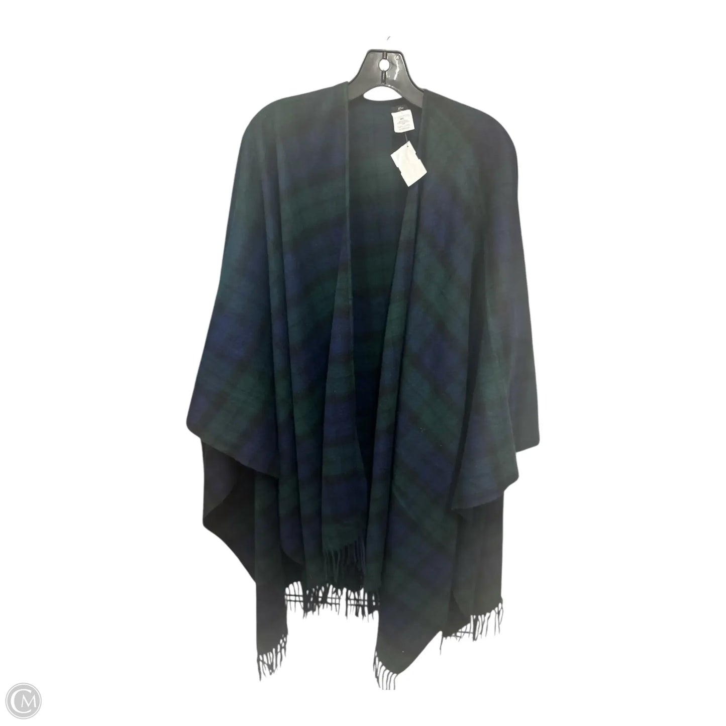 Shawl By J. Crew In Blue & Green, Size: L