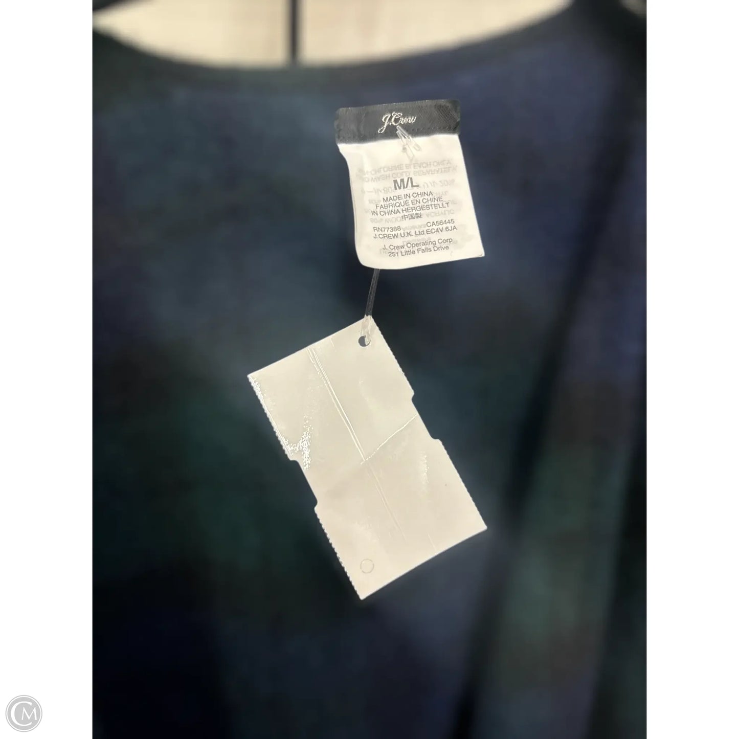 Shawl By J. Crew In Blue & Green, Size: L