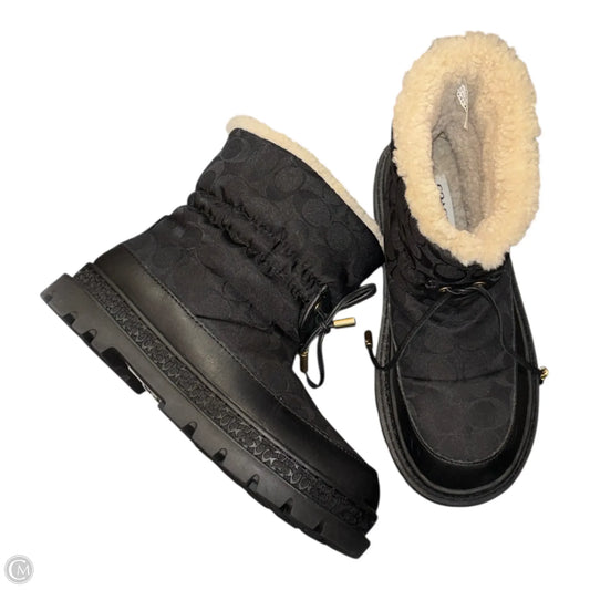 Boots Designer By Coach In Black, Size: 7