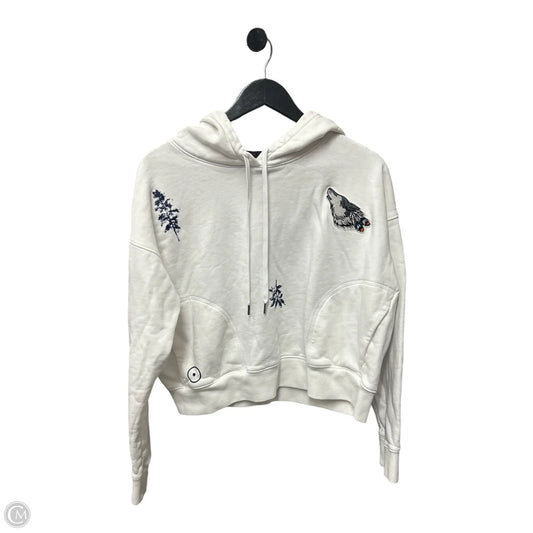 Sweatshirt Hoodie By Clothes Mentor In White, Size: S
