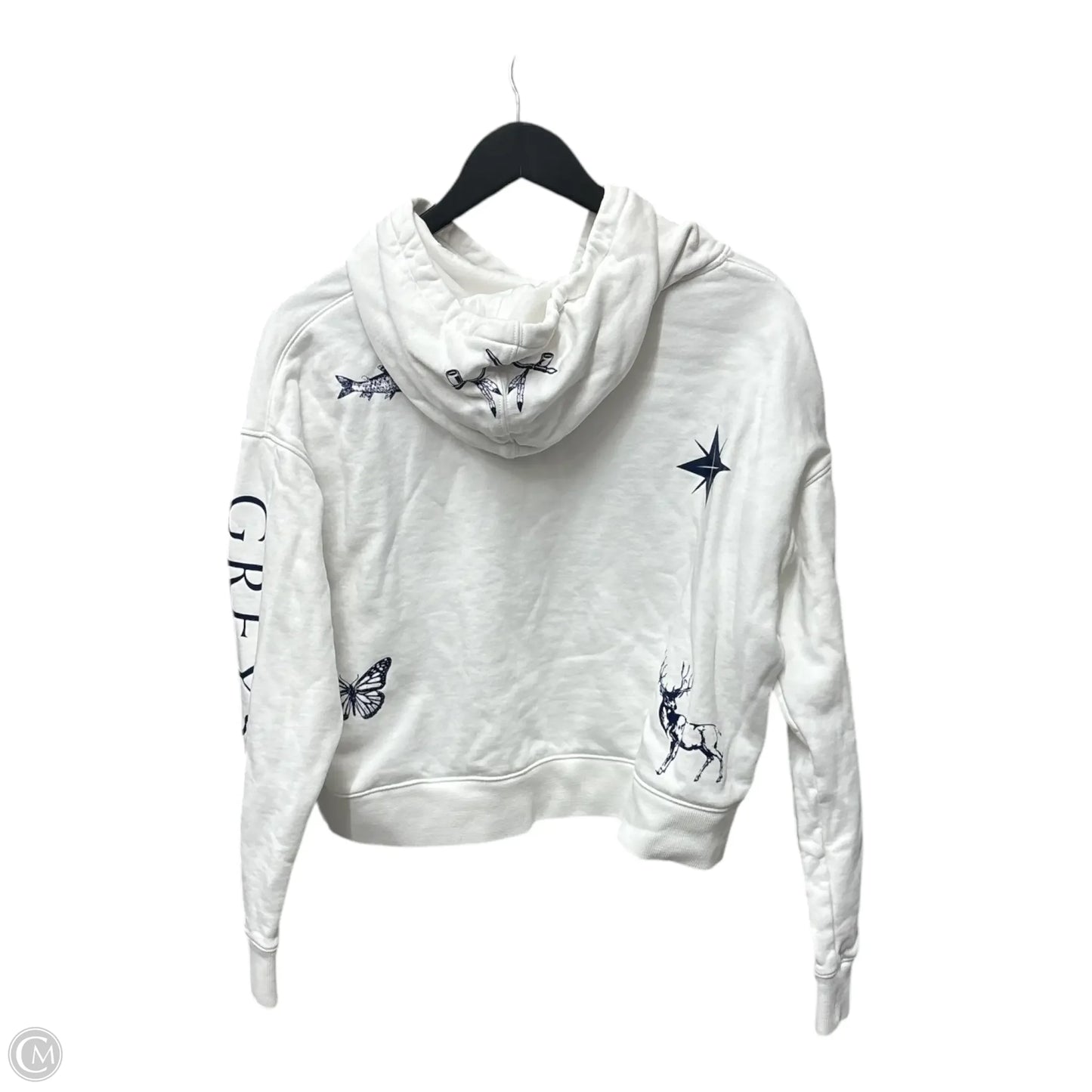 Sweatshirt Hoodie By Clothes Mentor In White, Size: S
