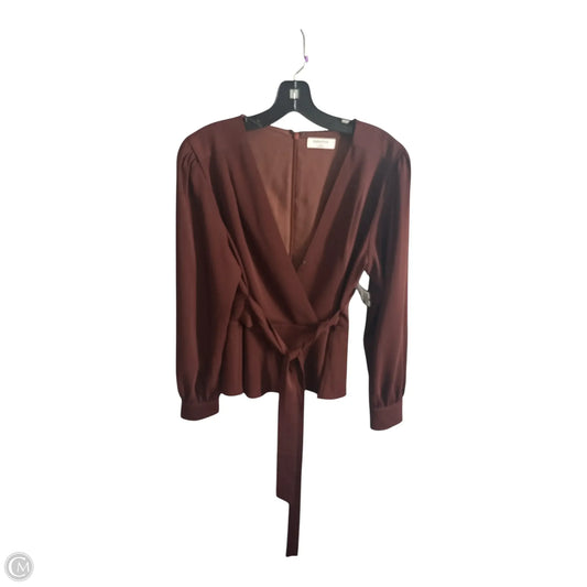 Top Long Sleeve By Babaton In Brown, Size: M