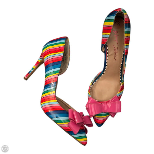 Shoes Heels Stiletto By Betsey Johnson In Rainbow Print, Size: 7.5