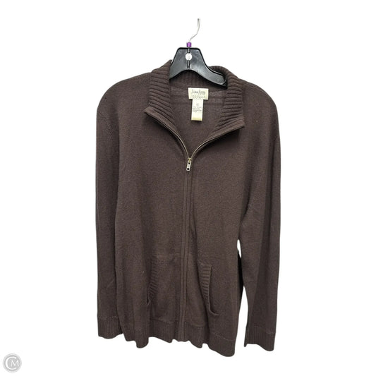 Sweater Cardigan Designer By Neiman Marcus In Brown, Size: Xl