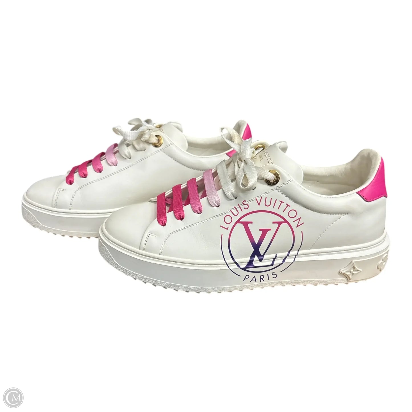 Shoes Luxury Designer By Louis Vuitton In Pink & White