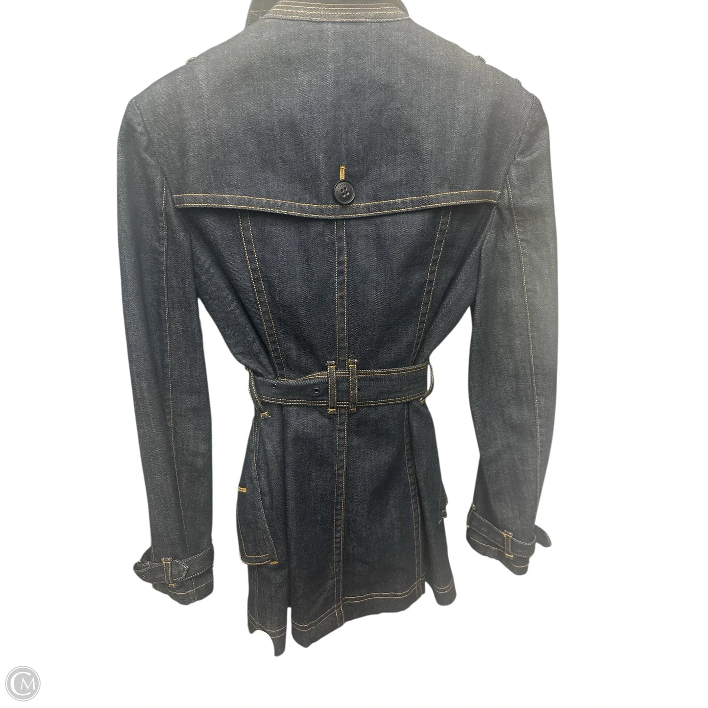 Jacket Luxury Designer By Burberry In Blue Denim, Size: 6